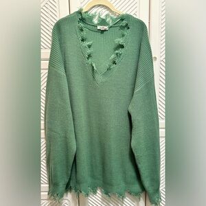 Gee Gee Distressed V-NeckPlus Sweater